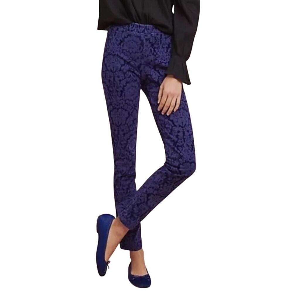 Anthropologie Essential Cropped Skinny Trouser Pant Size 6 Blue $138